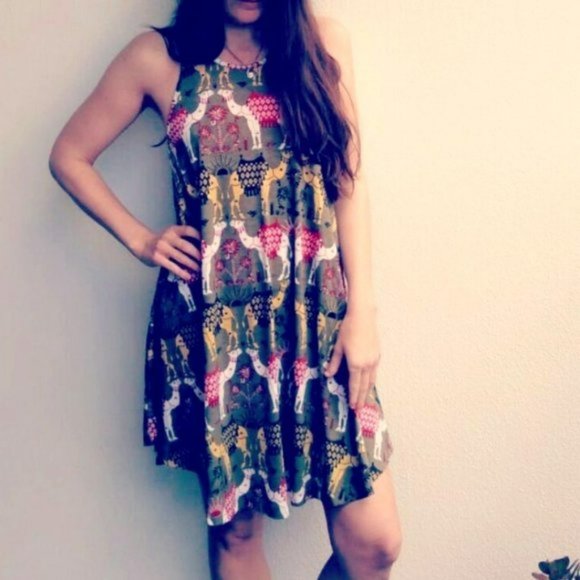 TIGERLILY Moroccan Camels Khaki Green Sleeveless Tank Mini Dress - Picture 1 of 15